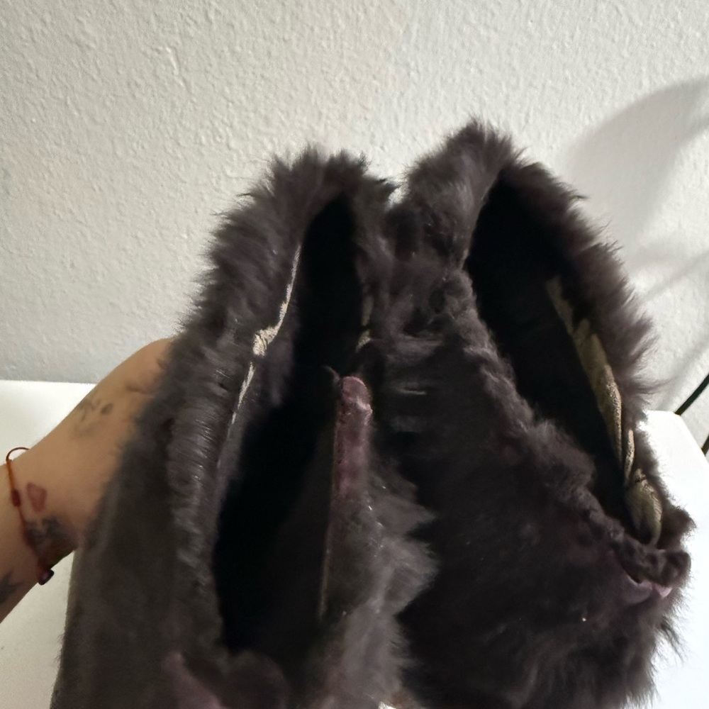 Coach Brown Quilted Shaft Winter Boots with Faux Fur Cuff - Picture 11 of 15